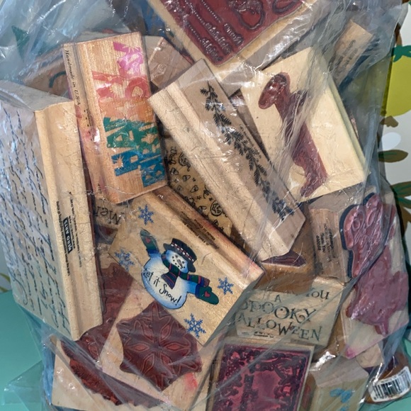 Wood Mounted Rubber Stamps Lot - Picture 3 of 3